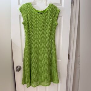 SHARAGANO  VINTAGE CROCHET LACE A LINE SPRING DRESS